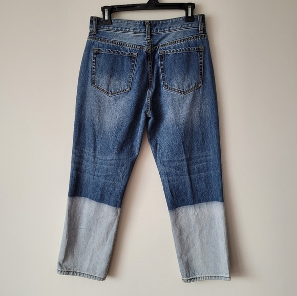 Evidnt Los Angeles Dip Dyed High Waist Flood Length Tapered Blue Jeans Sz 28 - Picture 4 of 15